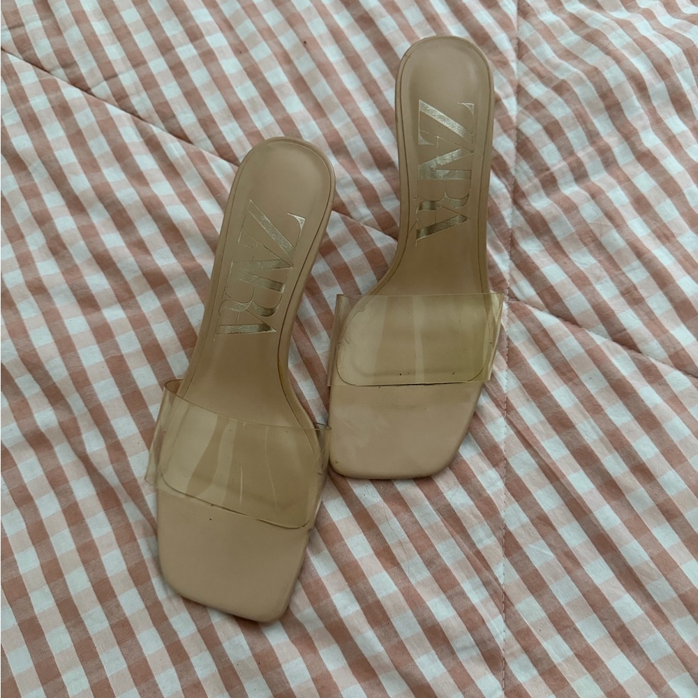 Zara Women's Beige Slide Heels